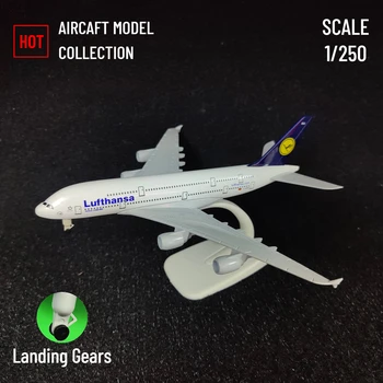 1: 250 Metal Uçak Modeli Çoğaltma Lufthansa A380 Uçak Ölçekli Minyatür Sanat Dekorasyon Diecast Havacılık Koleksiyon Oyuncak