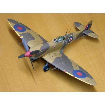 1: 33 İngiliz Spitfire Mk.IXc Monte Fighter Kağıt Modeli Savaş Uçak Model Uçak Oyuncak El Yapımı Askeri Hobi Koleksiyonu