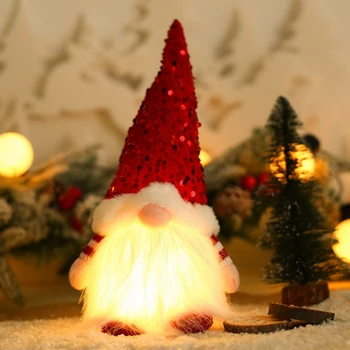 1 Adet Parlayan LED Noel Bebek Elf Gnome İle LED ışık Ev İçin Noel Navidad Yeni Yıl 30Cm yılbaşı dekoru