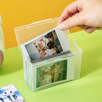 1 ADET Şeffaf şeffaf plastik saklama kabı Photocards Küçük Kart Koleksiyonu Organizatör saklama kutusu masa düzenleyici Kırtasiye Kutusu