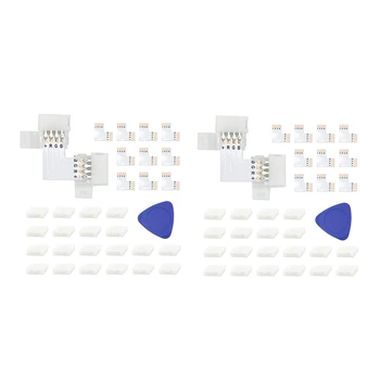 1 Takım LED Şerit konektör kiti 5050 10Mm 4pin Lehimsiz LED Şerit Aksesuarları DIY Plastik