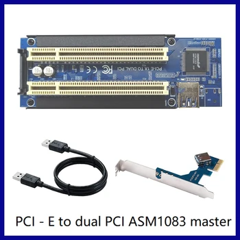 1 Takım PCI-E Çift PCI Genişleme Kartı Adaptörü ASM1083 Desteği Yakalama Kartı Ses Kartı Paralel Kart