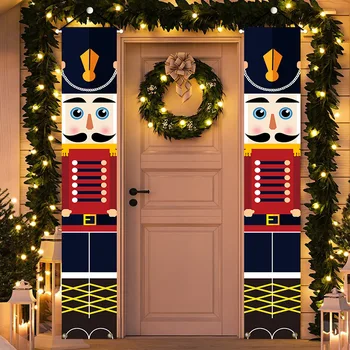 1 Çift Fındıkkıran Asker Kapı Afiş Dekor Noel Dekorasyon Ev İçin 2024 Noel askı süsleri Navidad Noel Hediyesi Yeni Yıl