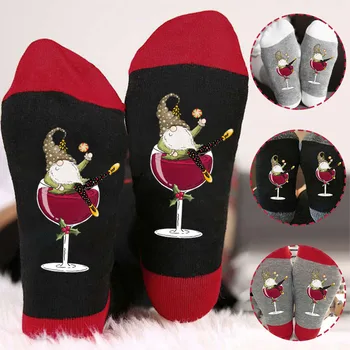 1 Çift Sonbahar Kış Pamuk Çorap Orta Tüp Çorap Noel Çorap Çorap Baskılı Unisex Moda Nefes Rahat Çorap