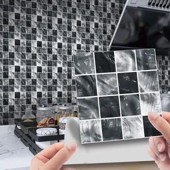 10 adet 3D DIY Kendinden Yapışkanlı Su Geçirmez Kristal Karo Çıkartmalar Kare duvar çıkartmaları Mutfak Banyo için Ev Dekor Çıkartmalar