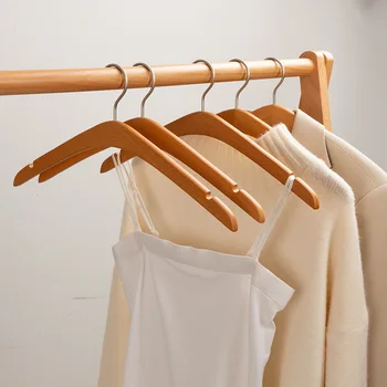 10 Adet Katı Ahşap Askılar Giyim Mağazası Dolap kaymaz Gömlek Ceket Elbise Askısı Depolama Organizatör