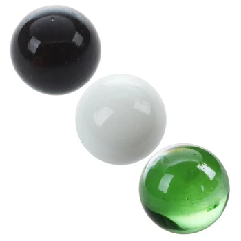 10 Adet Mermerler 16Mm Cam Mermerler Knicker Cam Topları Dekorasyon Renk Nuggets Oyuncak Yeşil ve Beyaz ve Siyah (3 Takım)