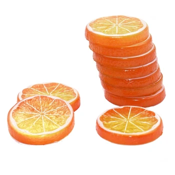 10 Adet Sahte Limon Dilim Yapay Meyve Son Derece Simülasyon Gerçekçi Modeli Ev Partisi Dekorasyon İçin Turuncu