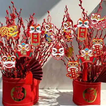 10 adet / takım Çin Yeni Yılı Asılı Süsleme Ay Yılı Kırmızı Bahar Festivali Çin Yeni Yılı Süslemeleri 2024