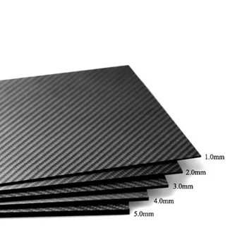 100MM X 250MM Tam Karbon Fiber Levha Panel Kalınlığı 0.5 MM 1MM 1.5 MM 2MM 3MM 4MM 5MM Mat Yüzey Yüksek Mukavemetli Karbon Panel