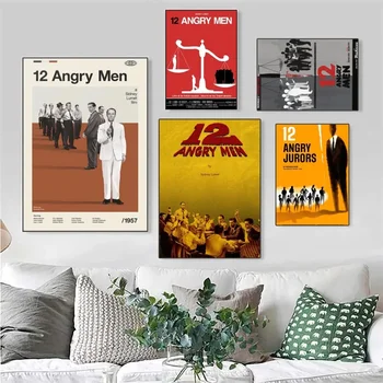 12 angry Erkekler Poster Posterler Kraft Kağıt Vintage Poster Duvar Sanatı Boyama Çalışma Estetik Sanat Küçük Boyutlu duvar çıkartmaları