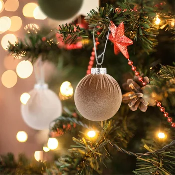 15 adet Kadife Noel top dekorasyon Noel Ağacı Top Süsleme Kolye asılı dekorlar Merry Christmas Dekorasyon Ev İçin