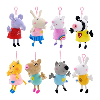 19 cm Peppa Domuz Peluş Bebek Kolye George Ve Arkadaşları Tavşan Rebecca Susy Koyun Anime Figürü Doldurulmuş Oyuncaklar doğum günü hediyesi Çocuklar İçin