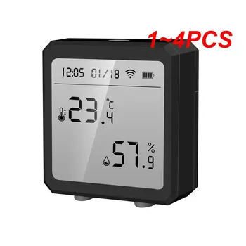 1~4 ADET Tuya Akıllı WİFİ Sıcaklık Ve Nem Sensörü Kapalı Higrometre Termometre lcd ekran Ses Kontrolü Alexa