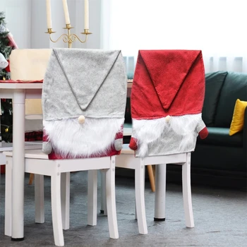 2 adet Santa Şapka noel sandalyesi Arka Kapakları Noel Dekorasyon Ev için Yeni Yıl Dekor Masa Süsleri 80cm x 50cm Dropshipping