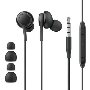 20 adet/grup 3.5 mm Jack Kulak Kablolu Kulaklık Mic Ses Kontrolü ile Kulaklık Samsung Galaxy S10 S9 S8 Xiaomi Huawei Akıllı Telefon