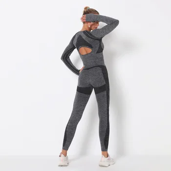 2020 dikişsiz örme kalça kaldırma elastik yoga kıyafeti koşu hızlı kuru eğitim tayt takım elbise