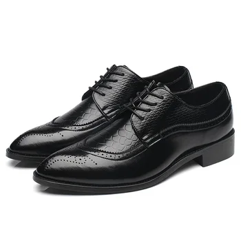 2021 38-48 Moda deri ayakkabı Erkekler Elbise Ayakkabı Sivri Oxfords Ayakkabı Erkekler Lace Up Tasarımcı Lüks Erkekler Resmi Ayakkabı 22