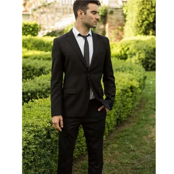 2022 Yeni Custom Made 2 Adet Ceket + Pantolon Erkek Takım Elbise Slim Fit Blazer Pantolon Smokin takım elbise Resmi Düğün Blazer Yüksek Kalite