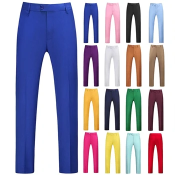 2023 Moda Yeni erkek Eğlence Rahat Butik Düz Renk İş Damat Düğün Pantolon Pantolon