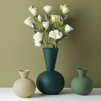 2023 Morandi Renk Basit İskandinav Ins Tarzı Seramik Vazo İç Yumuşak Dekorasyon Süsler Çiçek Düzenleme Vazo Süsler