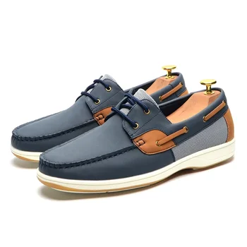 2024 Marka Orijinal gündelik ayakkabı Erkekler için Sonbahar Kış Moda Suni Deri bot Ayakkabı Sürüş düz ayakkabı Karışık Renkler
