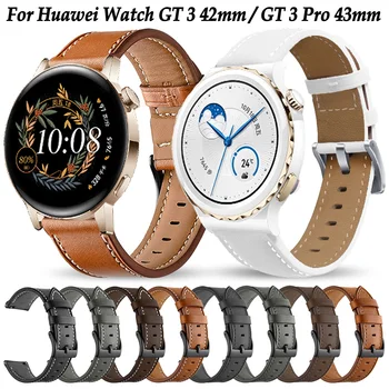 20mm Deri Bilek Kayışı İçin Huawei İzle GT 3 42mm GT3 Pro 43mm Bant İçin Huawei GT 2 GT2 42mm Bilezik Smartwatch Watch Band