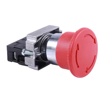 22mm NC Kırmızı Mantar Acil Durdurma basmalı düğme anahtarı 600V 10A ZB2-BE102C