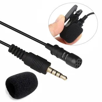 3.5 mm Taşınabilir Mini Telefon Laptop İçin Kablolu Ses Clip-On Yaka Mikrofon Kayıt Öğretim 3.5 mm Jack Yaka Kondenser Mikrofon