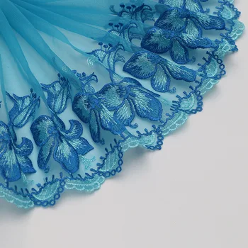 30 Metre Nakış Dantel Kumaş Çiçekler Mavi Mor Kırmızı Örgü İşlemeli Dantel Trim DIY Aksesuarları Elbise Dikiş El Sanatları