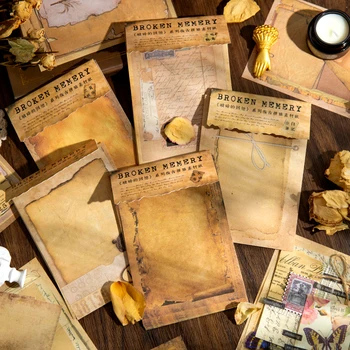 30 Yaprak Bloknot Kırık Anılar Serisi Vintage Kolaj El Kitabı Dekorasyon Malzemesi Vintage Scrolls Kesim Etiketi Notebooks105 * 175MM