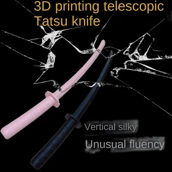 3D Baskı Teleskopik Samuray Kılıcı Katana Cosplay Silah Modeli Yeni Dekompresyon İtme Kartı Oyuncak Yerçekimi Plastik Bıçak Hediye Çocuklar