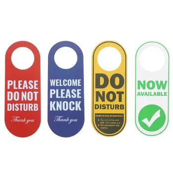 4 Adet Çift Taraflı Kapı İşareti Lütfen Rahatsız Etmeyin Etiketi Karşılama Kapı Askı İşareti Otel Ofis İçin Rahatsız Etmeyin Kapı Etiketleme
