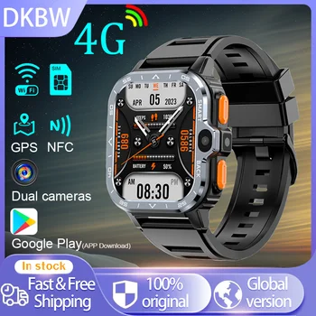 4G LTE Wıfı SmartWatch Nano SIM Kart GPS NFC Çift Kamera Google Play APP İndir IP67 Kalp Hızı Android akıllı saat Erkekler için