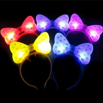 5/10 adet LED boynuz kafa bandı kafa bandı renkli ışık küpe boynuz yay saç aksesuarları düğün parti dekorasyon ışık Prop