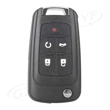 5 Düğmeler Araba Uzaktan Anahtar Kabuk Flip anahtar kılıfı için Chevrolet 2010 2011 2012 2013