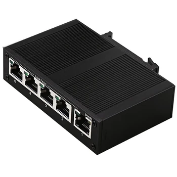 5 Port 100 Mbps Ağ Anahtarı Ethernet Endüstriyel Sınıf Anahtarı Yönetilmeyen Ray Tipi Endüstriyel Ağ Splitter