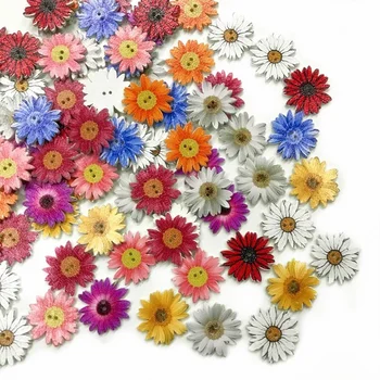 50 adet 25mm 2 Delik Papatya Çiçek Ahşap Düğmeler Zanaat Düğmeleri Dikiş, Scrapbooking, Sanat DIY Zanaat Malzemeleri