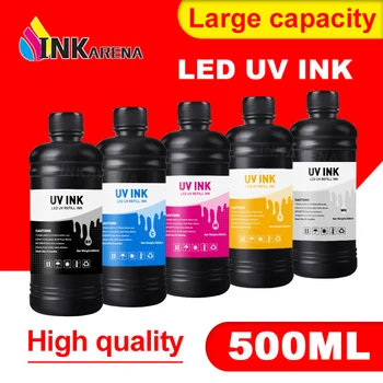 500ML LED UV Mürekkep İçin Epson L800 L805 L1800 R290 R330 1390 1400 1410 1500W DX5 DX7 UV Flatbed Yazıcı Evrensel UV Kür Mürekkep