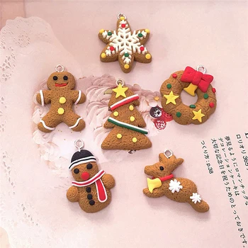 6/11 ADET Mini Zencefilli Kurabiye Adam Noel Süsler Geyik Kardan Adam Noel Ağacı Kolye Dekorasyon Yeni Yıl Dekor Parti Malzemeleri