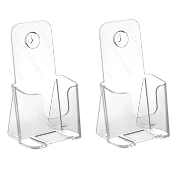 Akrilik Broşür Tutucu Eğimli Arka Tasarım, Şeffaf Ekran Standı, Plastik Masa Standı Burcu Tutucu 2 Paket Dayanıklı