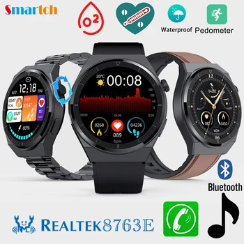 Akıllı saat Gerçek Kan Oksijen Sıcaklık İzleme Bluetooth Uyumlu Çağrı 8763E Çip Ses Asistanı Su Geçirmez Smartwatch