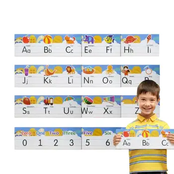 Alfabe Posteri Grafik Duvar Alfabe Grafik ABC Numarası Hattı 0-10 Sayı ve A'dan Z'ye Harfler Kreş Dekorasyon Sınıf İçin Yatak Odası
