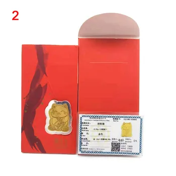 Altın Folyo Şanslı Kedi Cep telefon süsü Sticker Au999. 9 Altın Şanslı Kedi Altın Yama Yeni Varış