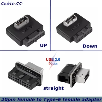 Anakart USB Başlığı 20Pin / 19P USB 3.1 Tip-E Bir Anahtar Dahili Adaptör için USB-C Ön panel muhafazası Braketi Kablosu