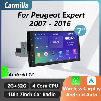 Android Araba Radyo Peugeot Expert 2007 - 2016 için 7 İnç 1 Din Kablosuz CarPlay GPS Navigasyon Multimedya Video Oynatıcı Kafa Ünitesi