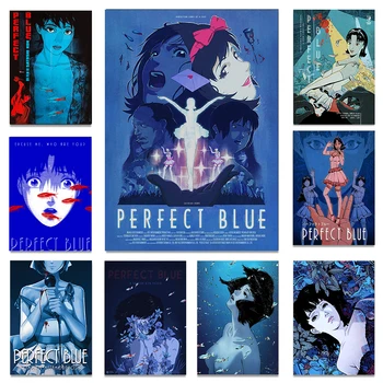Anime Mükemmel Mavi Posterler Estetik Manga Çizgi Roman Dekoratif Boyama Duvar Sanatı Baskılar Kawaii Odası Dekor Ev Tuval Poster