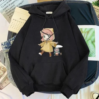 Anya Forger Kawaii Karikatür Kadın Hoodie Anime Casus X Aile Baskı Tişörtü Casual Hoodies Kadın Kapşonlu Kazak Giyim Tops