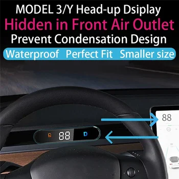 Araba HUD HEAD-Up Ekran Tesla Modeli 3 Model Y Pano Adanmış Elektronik Dijital Kilometre