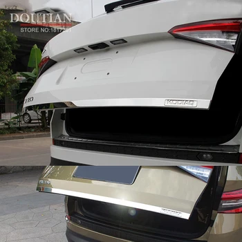 Araba Styling skoda kodiaq 2017 için 2018 2019 2020 Aksesuarları Kapı Sticker Paslanmaz Çelik arka kapı Bagaj Kapağı trim
